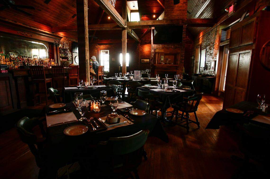 The main dining room at the Blue Heron Steakhouse. The recently built a new patio for social distancing.