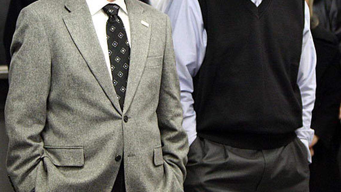 University of Kentucky President Lee Todd, left, and Athletics Director Mitch Barnhart