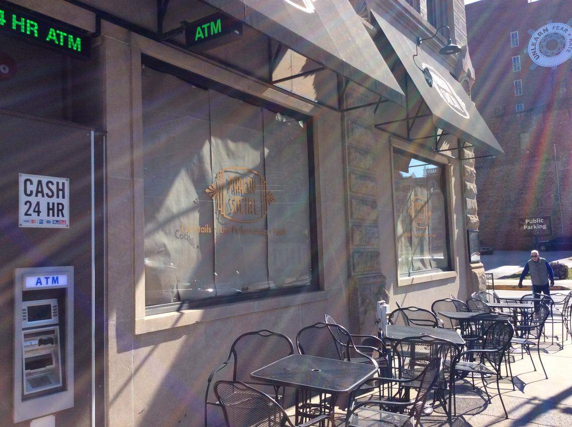 The windows of the former Parlay Social are covered over with brown paper while the renovations go on inside. The restaurant, bar and music venue will reopen as Elixir Downtown in a month.
