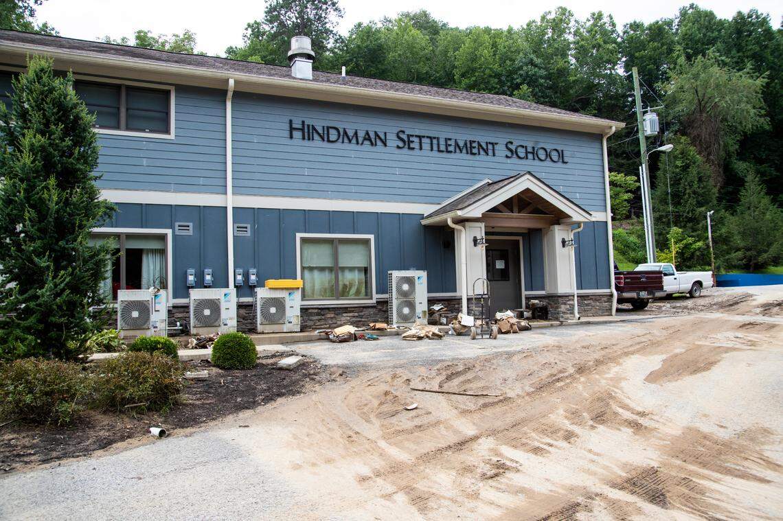 Salvaged historical documents and archives from the basement of the Hindman Settlement School lay on the sidewalk to dry after historic flooding damaged the entire first floor in the building in Hindman, Ky., Saturday, July 30, 2022.