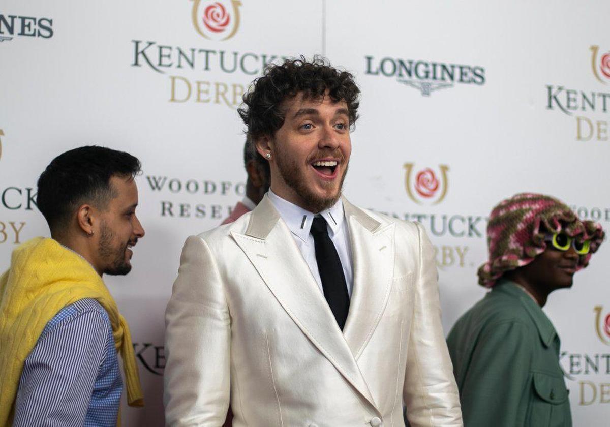 Jack Harlow walks the red carpet at Churchill Downs in Louisville, Ky., Saturday, May 7, 2022. He’ll be at Forecastle in Louisville on May 27.