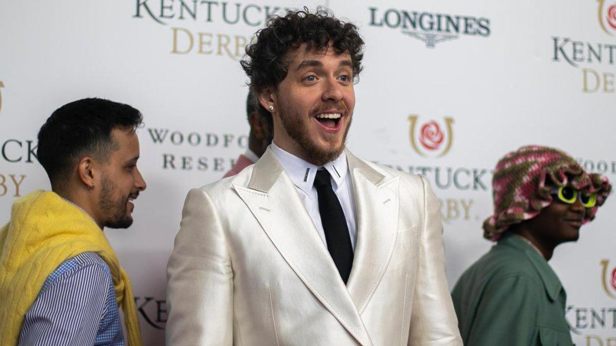 Jack Harlow walks the red carpet at Churchill Downs in Louisville, Ky., Saturday, May 7, 2022. The Kentucky native has more than 31 million monthly listeners on Spotify.