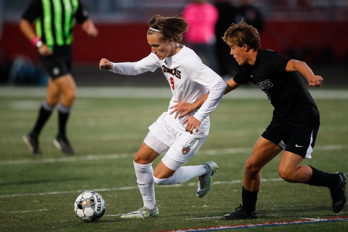 Josh Carr (9) of Frederick Douglass was part of the coaches’ 11-member First Team and was also tabbed offensive player of the year in the 11th Region.