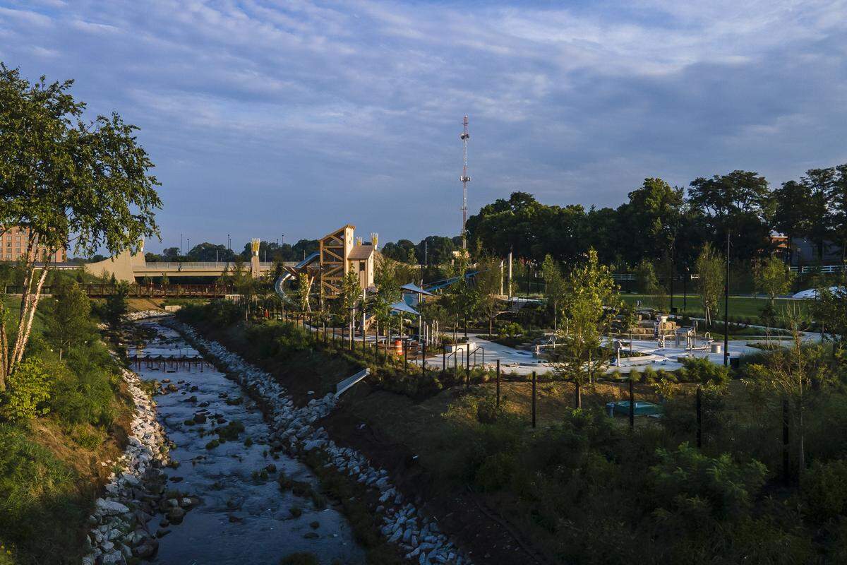 Gatton Park on the Town Branch will hold its grand opening on Aug. 23, 2025. The privately-funded public park will include an ampitheater, children's play area, dog park, walking trails and lots of public art.