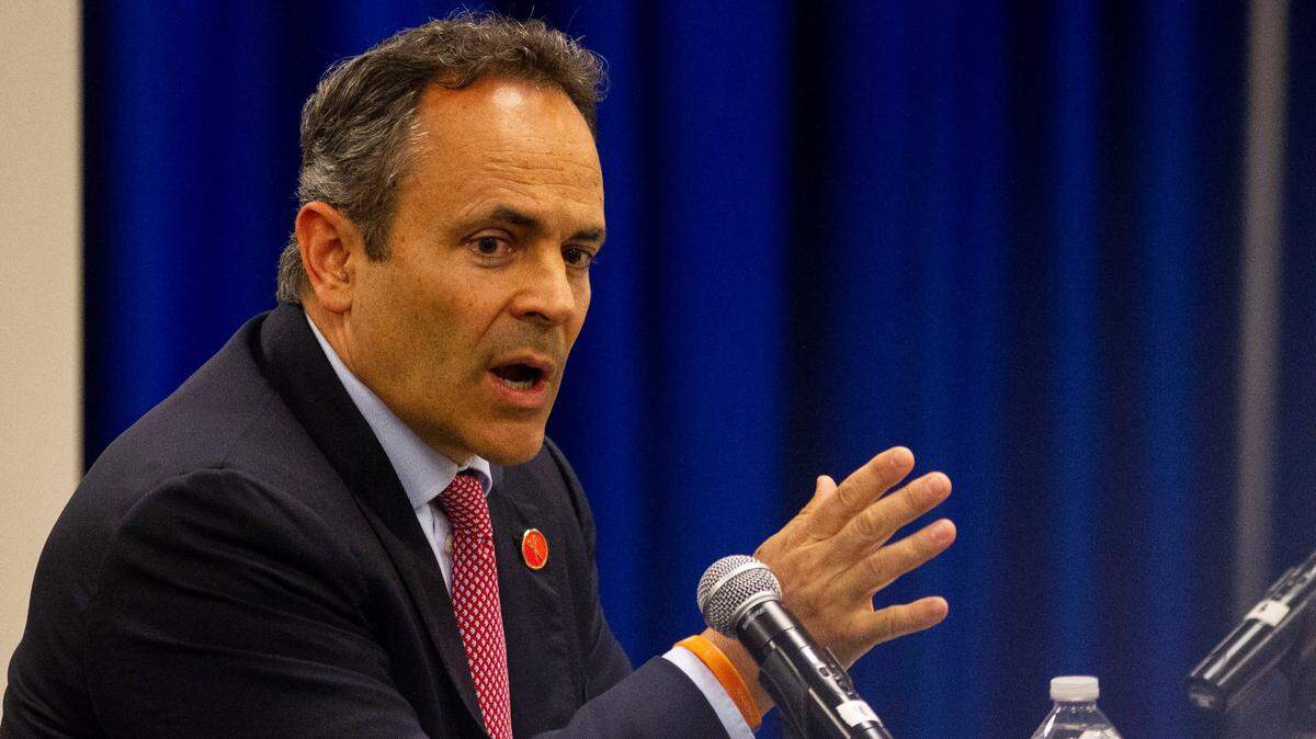 Gov. Matt Bevin spoke during the Federal Commission on School Safety at the the Council of State Governments building in Lexington in June.
