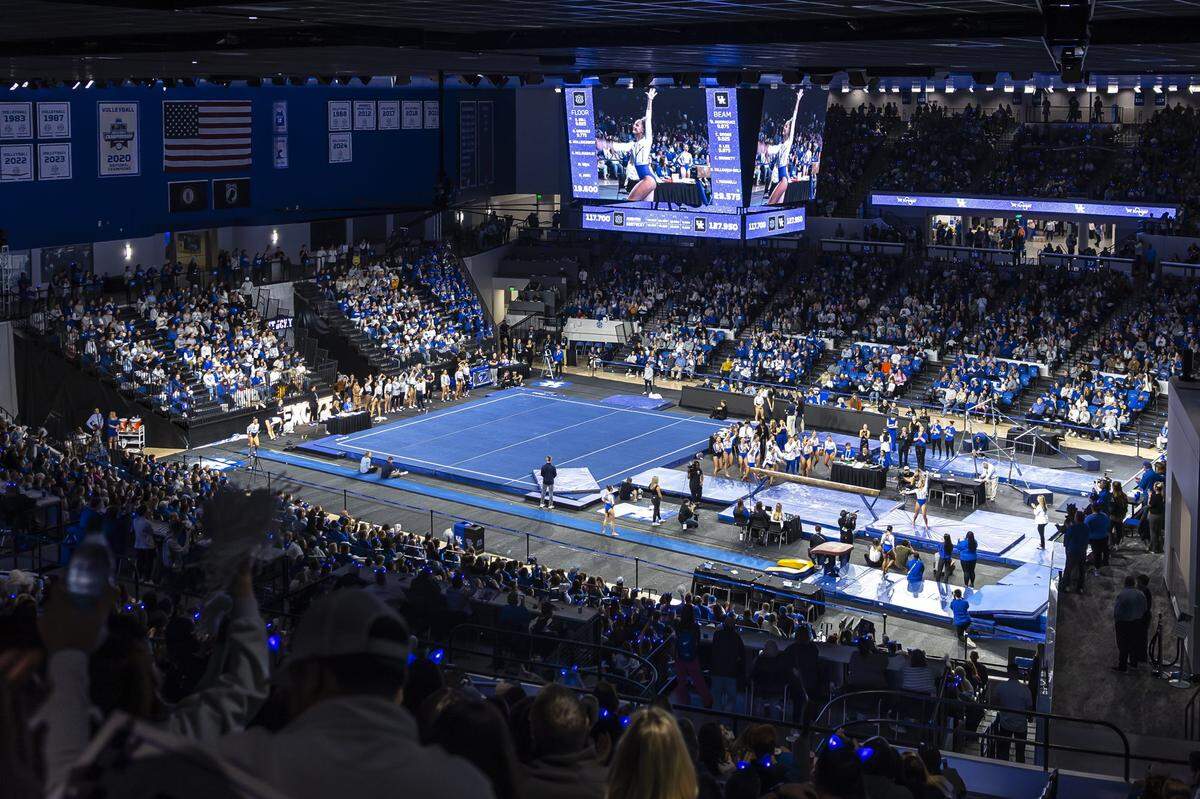 Kentucky competed during Excite Night before a sellout crowd of 6,051 in newly renovated Historic Memorial Coliseum.