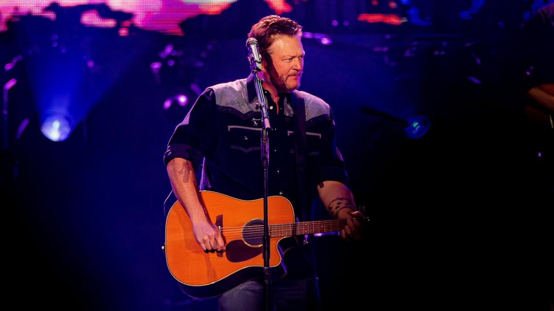 Blake Shelton performed in front of a nearly sold-out audience during his Friends and Heroes 2025 tour at Rupp Arena on February 27, 2025, in Lexington, Ky