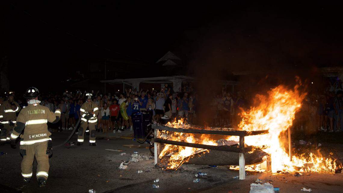 Celebration of Wildcats’ win over Florida includes couch fires near UK campus