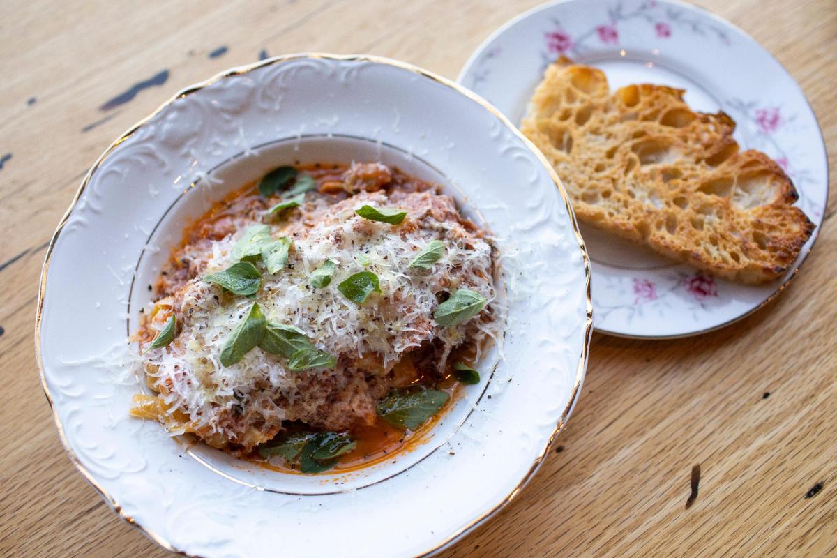 Lamb Ragú at Solidago restaurant whose menu changes depending on what local ingredients are available.