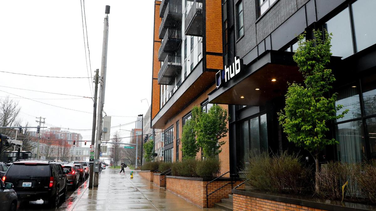 The Hub apartment complex at 685 S. Limestone in Lexington, Ky., Tuesday, March 26, 2024, located across the street from the campus of the University of Kentucky.
