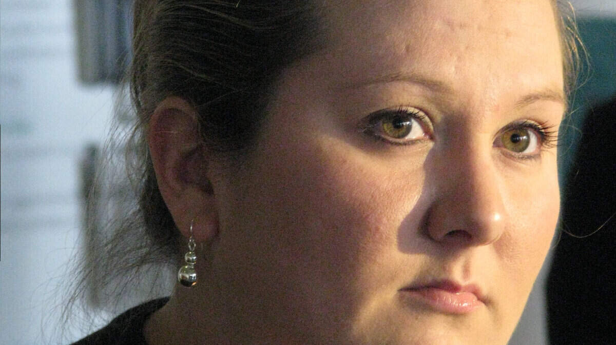 Brandy Durman, widow of Lexington police officer Bryan Durman, said she will appear before the Kentucky Parole Board again in two years to argue against the early release of Glenn Doneghy from prison. Doneghy was convicted of second-degree manslaughter in the 2010 death of Officer Durman. Photo taken on Tuesday, Feb. 25, 2014. Photo taken by Greg Kocher | Staff

gkocher1@herald-leader.com