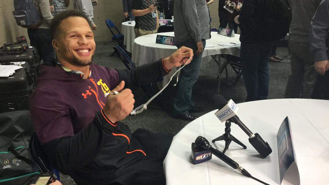 Kentucky’s Jordan Jones said he has stayed in Lexington to prepare for the NFL Draft. “They get paid to do this year round, to train us. ... I just felt like it was a smart decision for me to stay.”