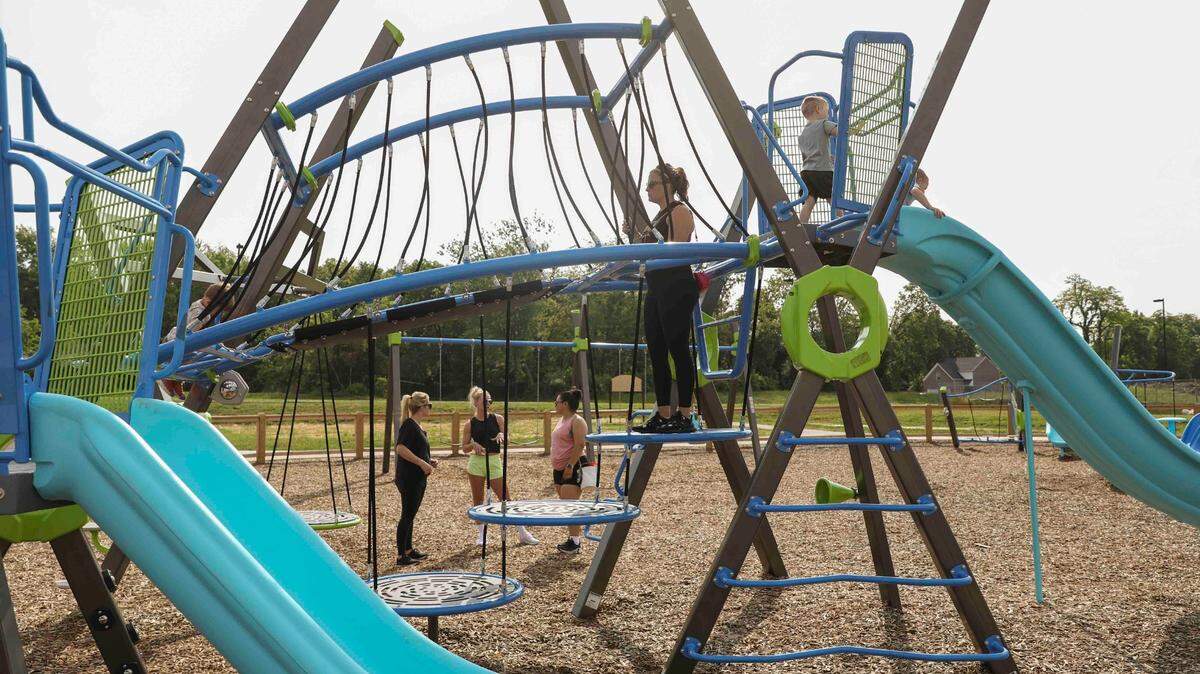Lexington officials celebrated the grand opening of the new Davis Park playground on May 7, 2024.