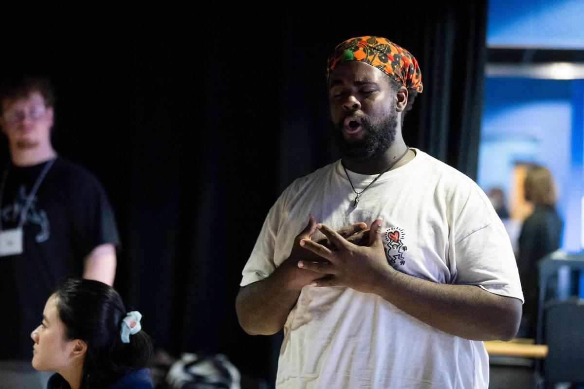 Sanctuary Road principal artist Elijah Garrett rehearses on Saturday, March 1, 2025.