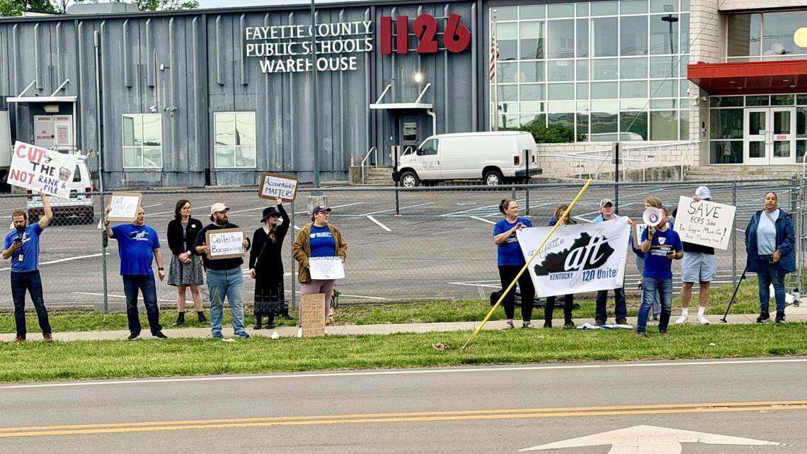 ‘Stand up, fight back.’ Protesters decry Fayette County Public Schools layoffs
