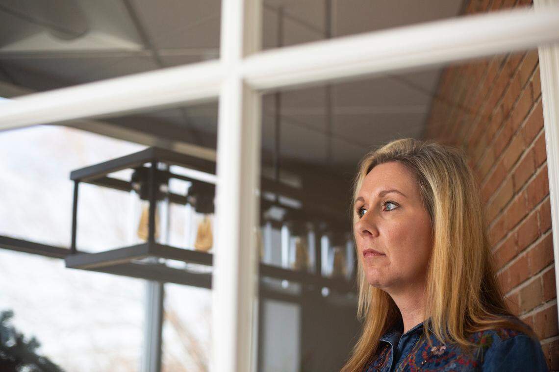 Todd County Public Health Department Director Jennifer Harris in her Elkton office in December. She’s a proponent of the Public Health Transformation Plan. Without it, her department, along with dozens of others in Kentucky, will go bankrupt.