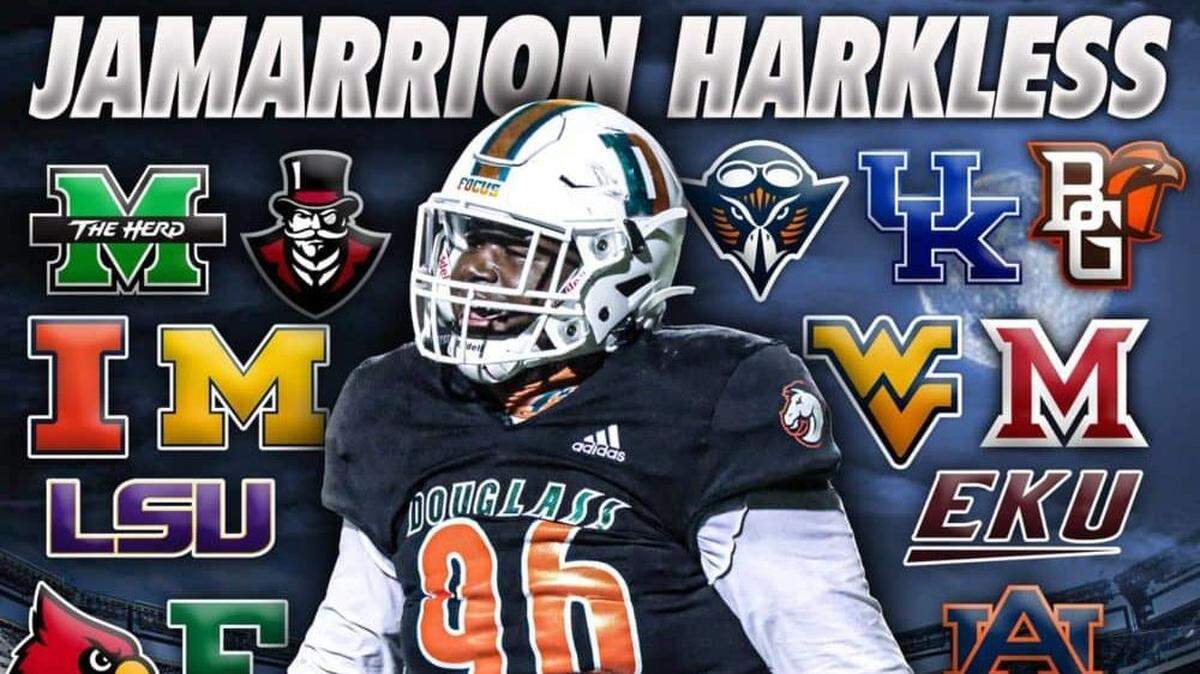 The recruitment of Frederick Douglass High School defensive lineman Jamarrion Harkless blew up emphatically this spring.