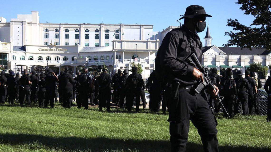 Protesters take to the streets of Louisville on Kentucky Derby Day