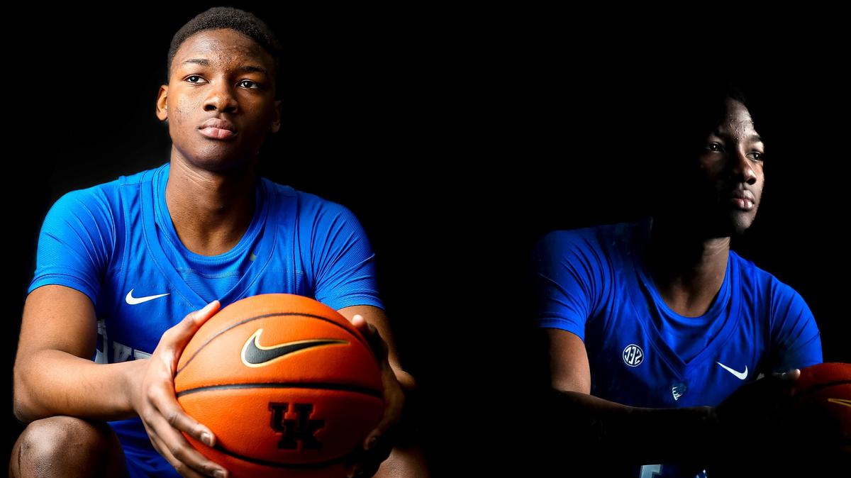 Adou Thiero, a class of 2022 basketball recruit, committed to the Kentucky Wildcats on May 8.