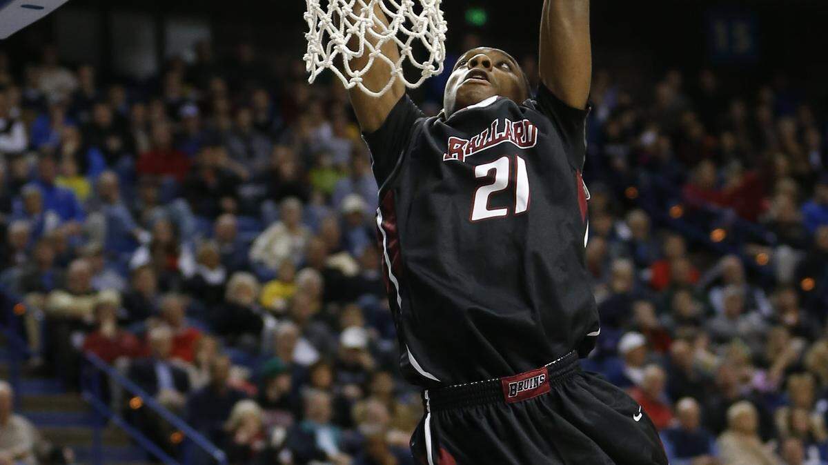 Ballard's Jalen Perry went in for  a dunk as Ballard played Johnson Central  on Thursday March 7, 2013 in Lexington, Ky. Photo by Mark Cornelison | Staff