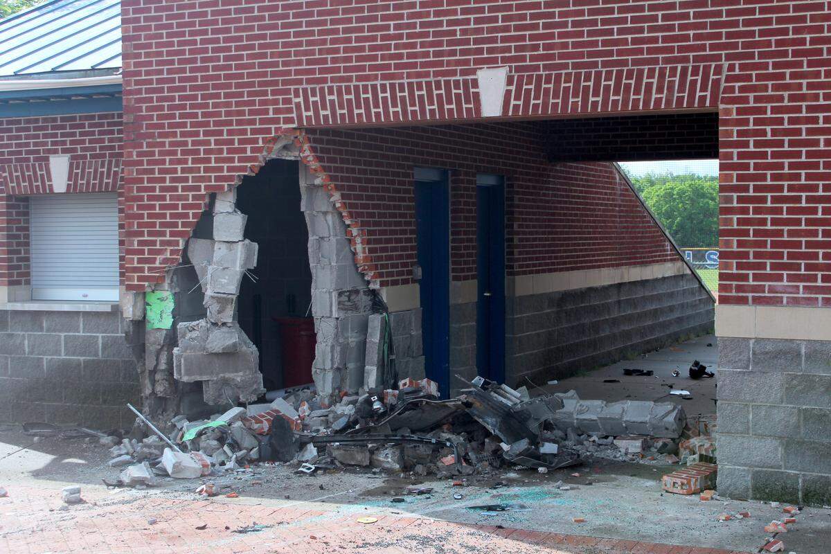 The concession stand at the Lexington Christian Academy baseball stadium was damaged in a single-vehicle collision on May 27, 2026.
