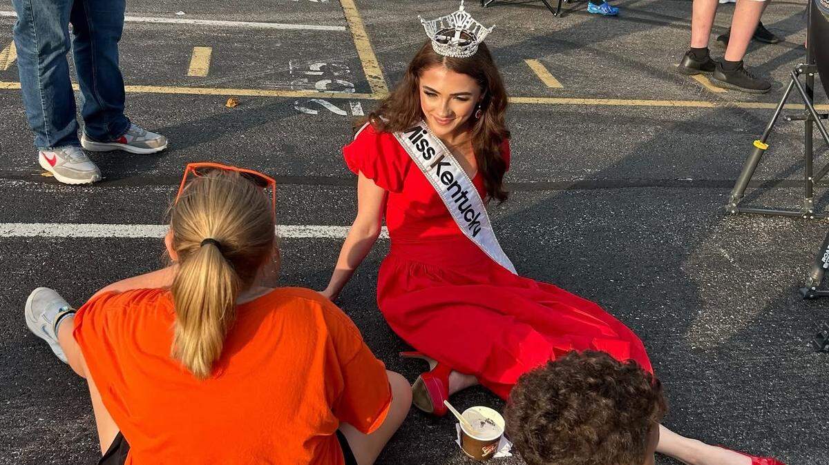 Miss Kentucky Ariana Rodriguez visited with kids at the Union Celebrates America event in Union last month.