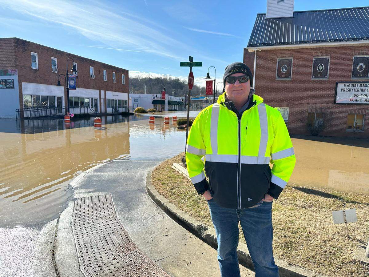 Lee County Judge-Executive Steve Mays was on the scene in downtown Beattyville, much of which was under water Monday afternoon.