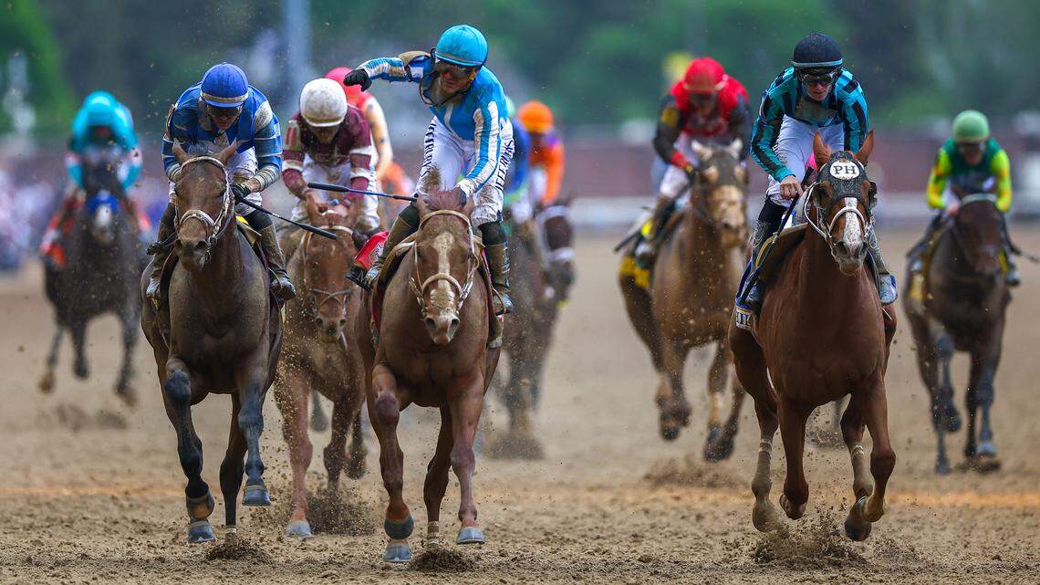 Mage, with Javier Castellano up, wins the 149th running of the Kentucky Derby at Churchill Downs in Louisville, Ky., on Saturday, May 6, 2023.