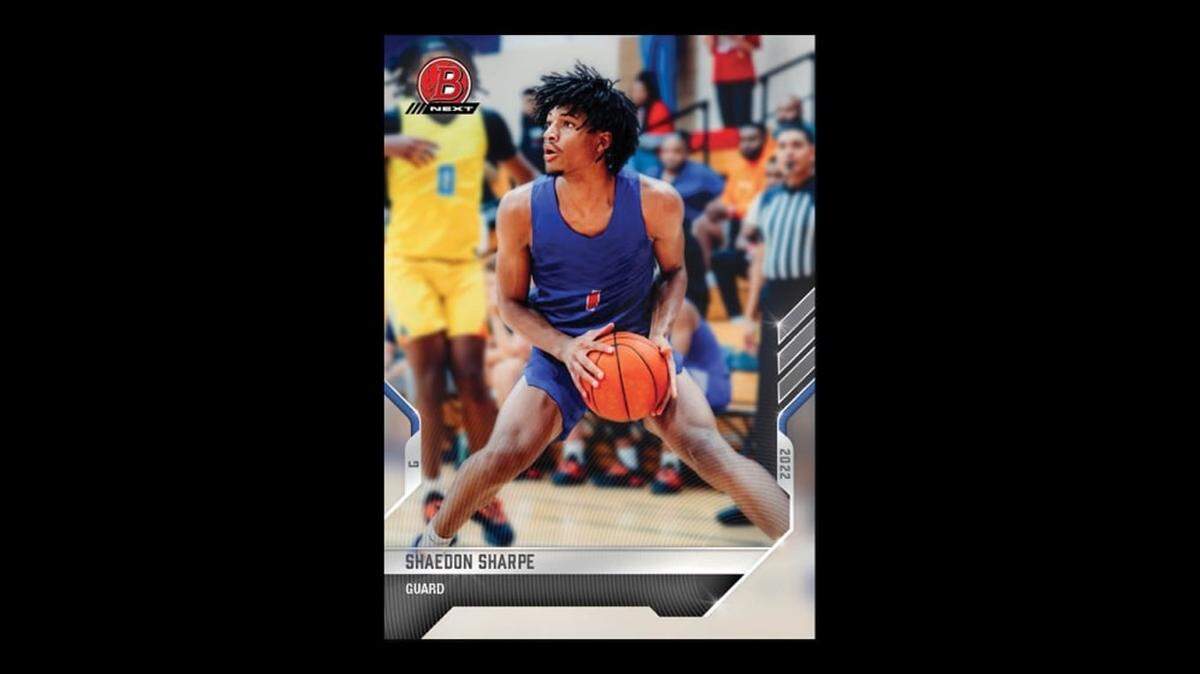 Shaedon Sharpe’s first official basketball trading card is for sale on the Topps website until March 10.