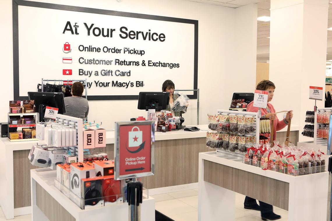 Upgraded customer service areas allow shoppers to complete multiple types of transactions in one convenient port, part of the upgrades to the Fayette Mall store resulting from the company’s Growth50 strategy. Photo by Matt Goins