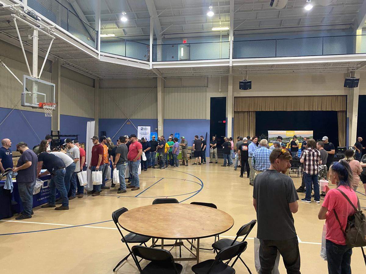 Hundreds attended a job fair put on by the Martin County Solar Project at the Roy F. Collier Community Center in Inez on Thursday.