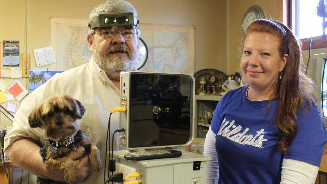 Walter Childress has taught his daughter Angela the business. They named Rado, the "watchdog," after a Swiss watch brand.