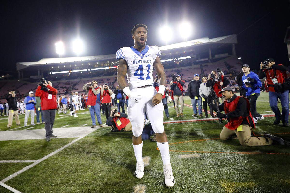 Former UK football star linebacker Josh Hines-Allen totaled 219 tackles, 43 tackles for loss and 31.5 sacks across his four seasons with the Wildcats.
