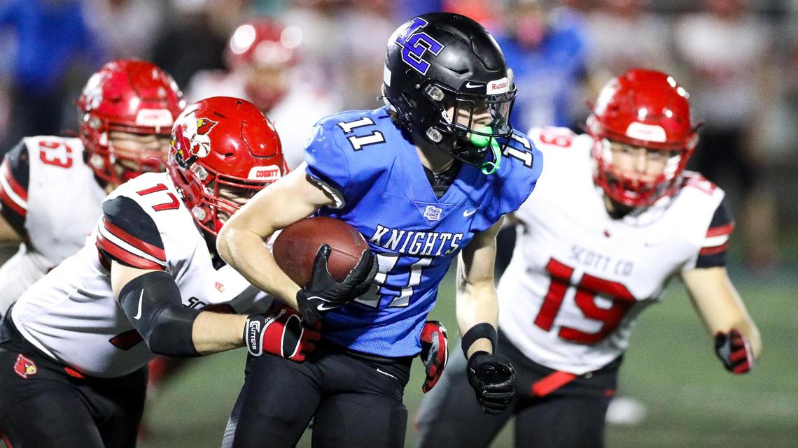 Lexington Catholic’s Jackson Kreutzer (11) led the Knights with 872 receiving yards and nine touchdowns in 2023.