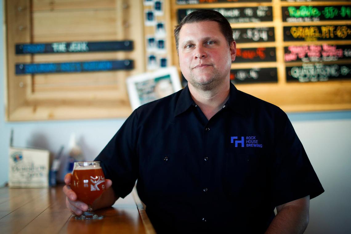 Rock House Brewing co-owner Billy Hacker, of Lexington, Ky., in the tap room at Rock House in Lexington, Ky., Friday, Feb. 14, 2020.