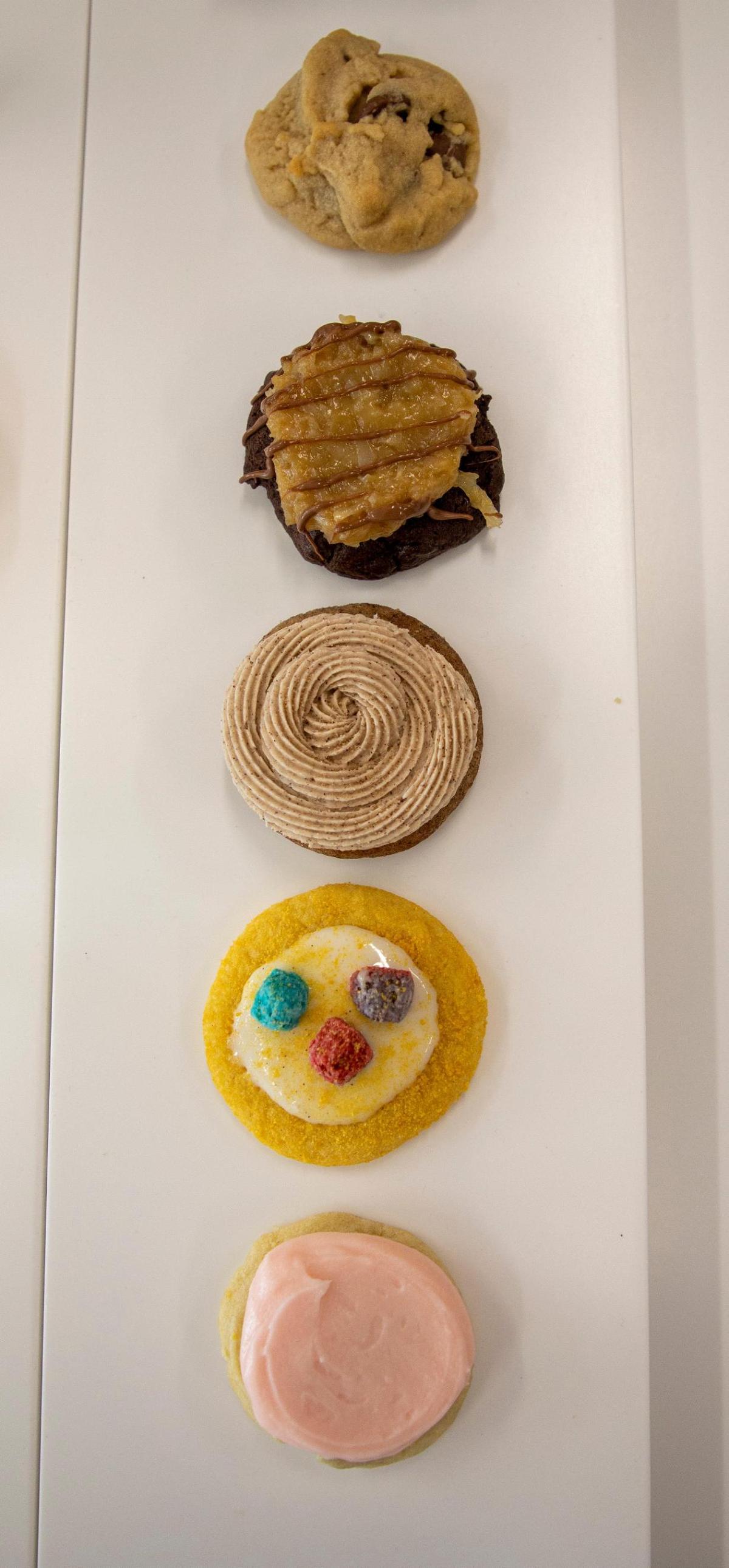 The six cookies being offered during the opening week of Crumbl Cookies’ Lexington location are Mixed Berry, Churro, Chilled Sugar, German Chocolate, Peanut Butter Chocolate Chip and Chocolate Chip. Crumbl Cookies currently also sell water and milk and is looking forward to selling their ice cream to their Lexington shoppers in the near future.