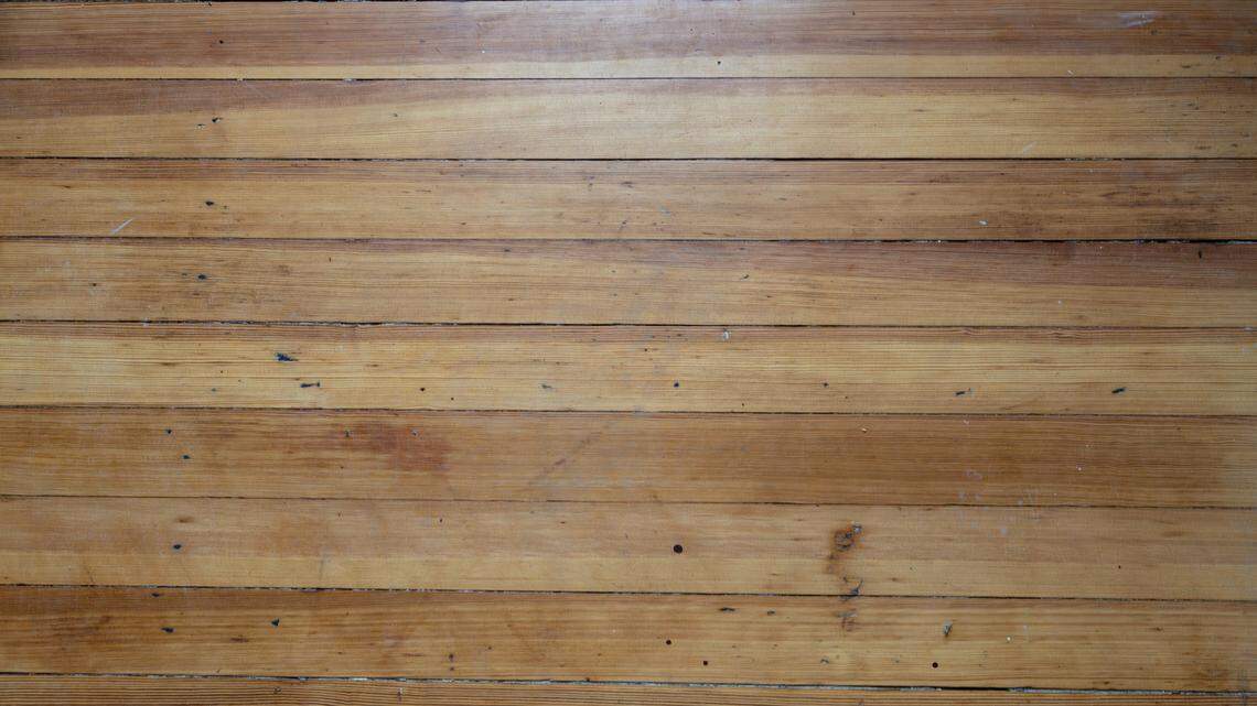 The original hardwood floors that were discovered once carpet was removed are being restored at Hotel Thoroughbred, a 19-room boutique hotel undergoing restoration in downtown Paris, Ky, on Dec. 4, 2025.