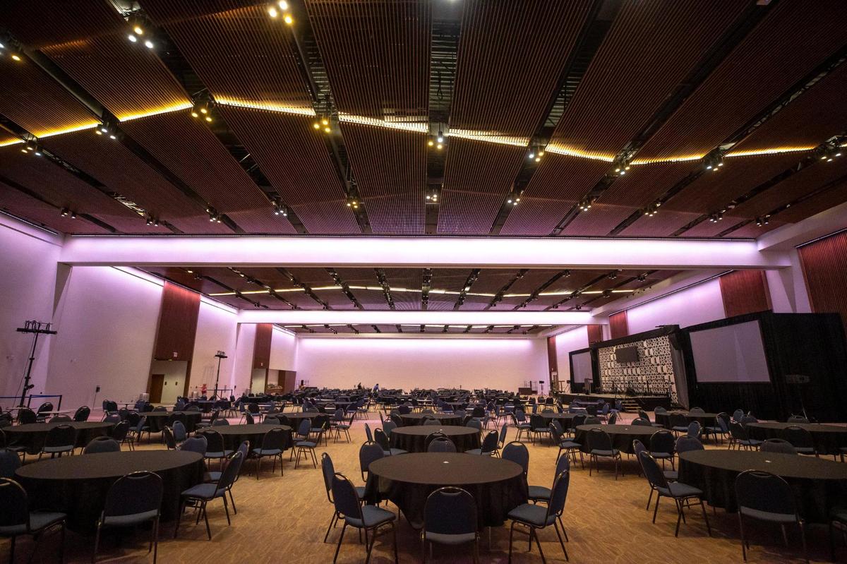 The ballroom space at the Central Bank Center in Lexington, Ky., increased by 38.2 percent to 24,330 square feet. Wednesday, April 6, 2022