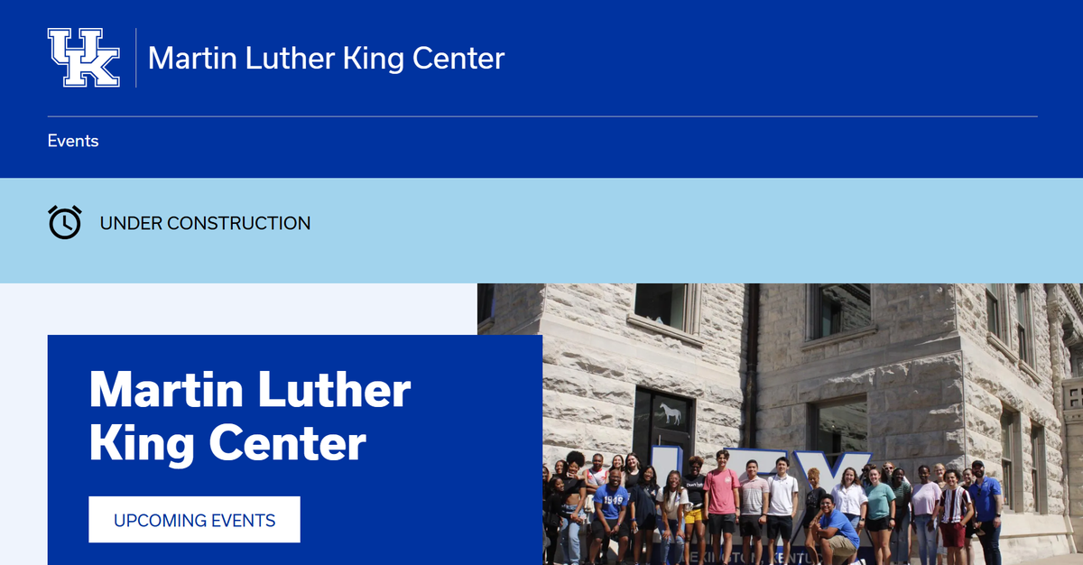 A screenshot of the University of Kentucky’s Martin Luther King Center’s website.
