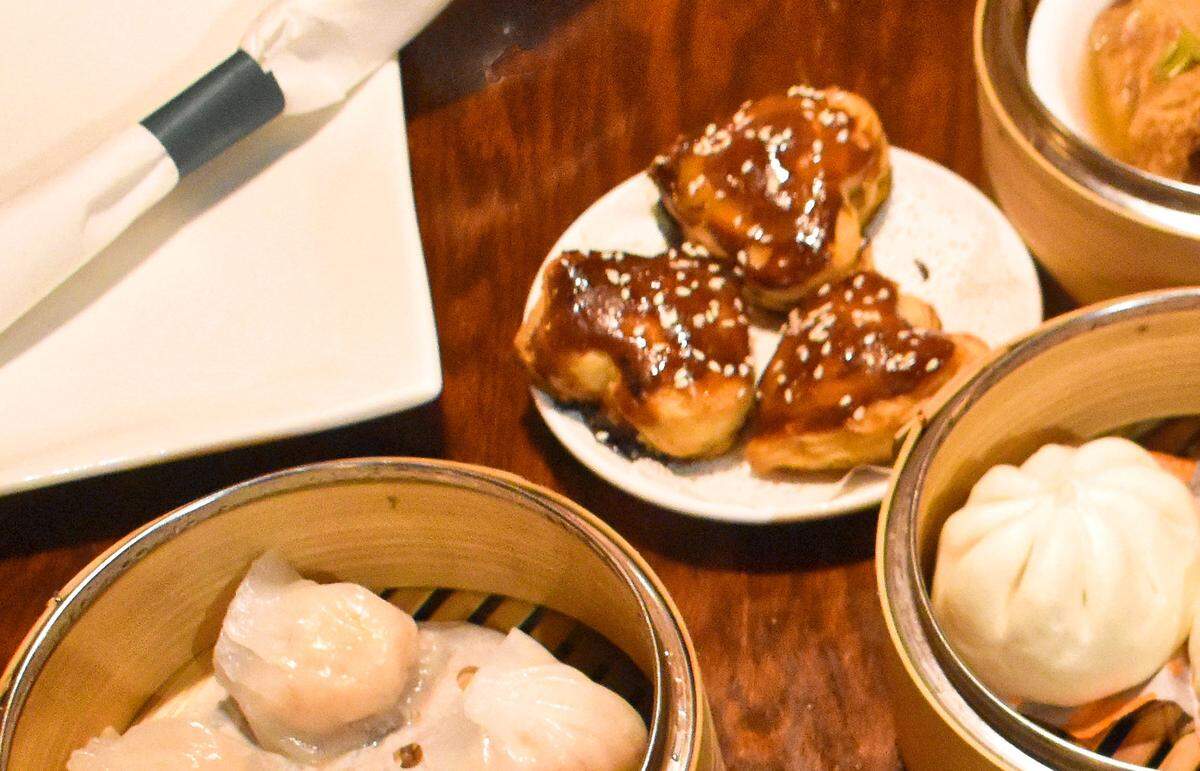 The Durian pastry, a glazed, heart-shaped puff pastry wrapped around a semi-sweet filling that not “too many Americans can take it” a waiter at Panda Cuisine said because of its smell.