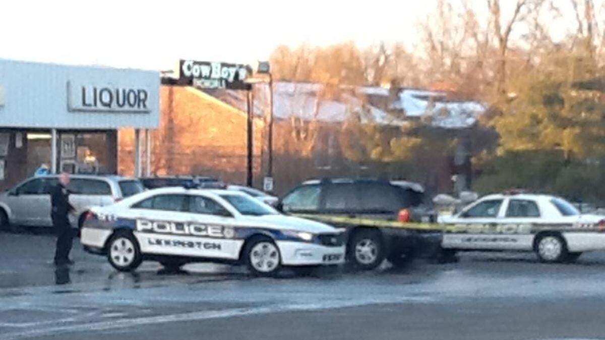 The location where a 9-year-old was shot, in the parking lot of the Russell Cave Shopping Center, on March 7, 2015. The back window was shot out of the black GMC Envoy.