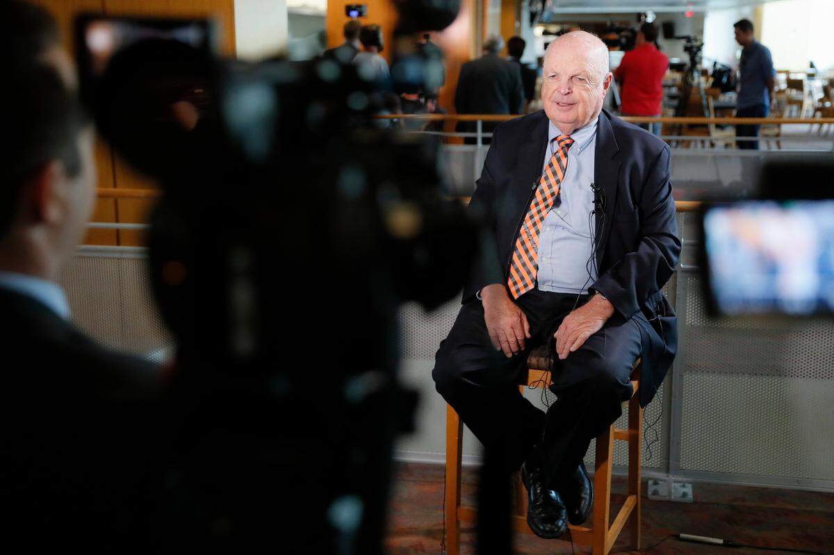 Mike Brown, owner of the Cincinnati Bengals, was interviewed during the team’s annual media luncheon on Tuesday.