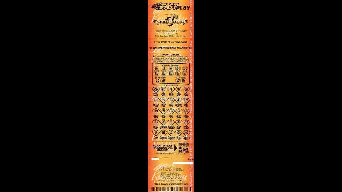 A Campbell County woman won a jackpot worth more than $400,000 with this Precious 7’s Fast Play ticket from Kentucky Lottery.