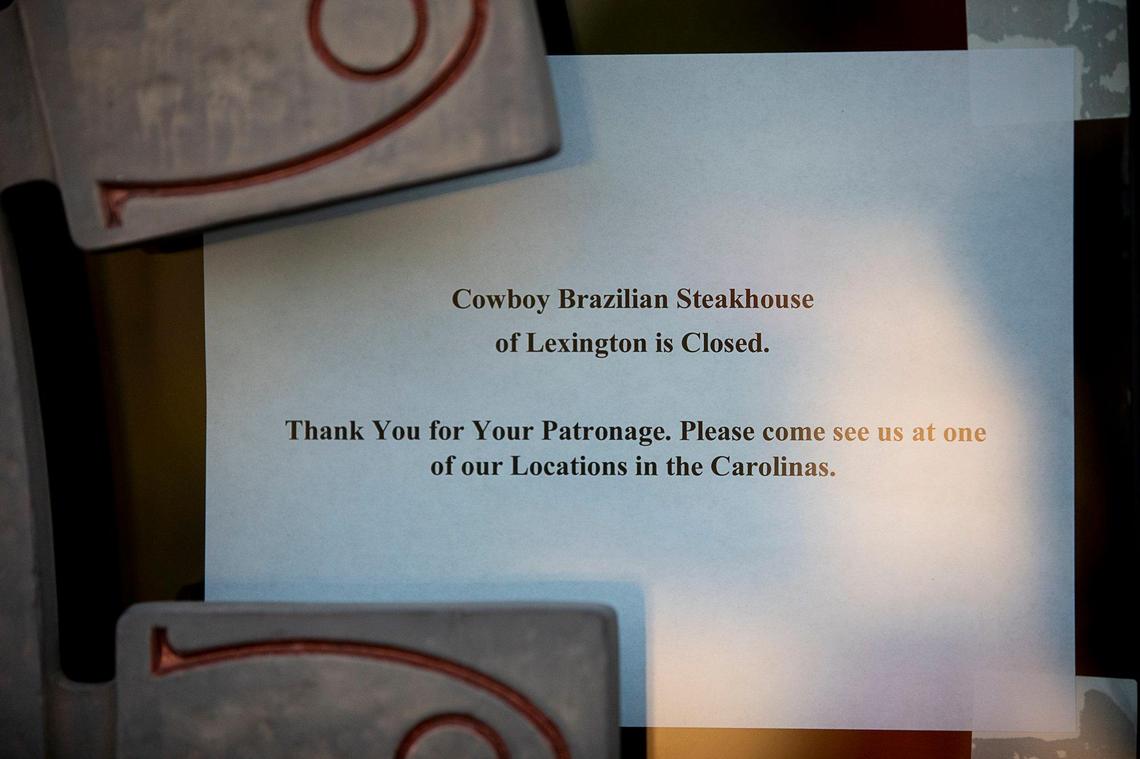 A sign on the door of the Cowboy Brazilian Steakhouse at 2041 Richmond Road said it has closed. It is unclear when the restaurant shut down.