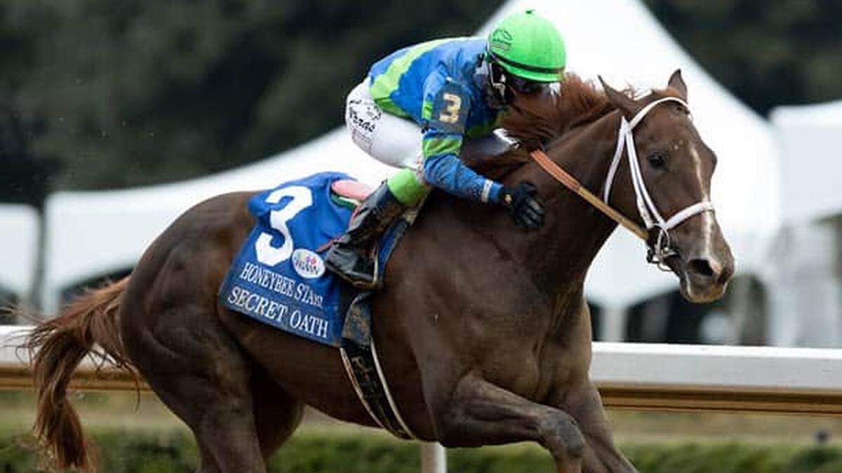 Secret Oath won the Honeybee Stakes in her last start, and she’ll next head to the Arkansas Derby on Saturday.