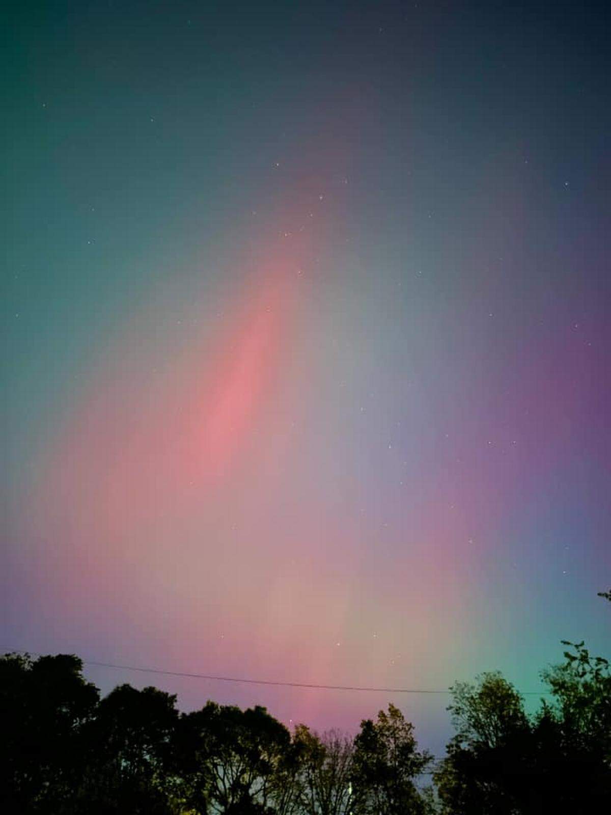 Northern lights in downtown Lexington Oct. 10, 2024.