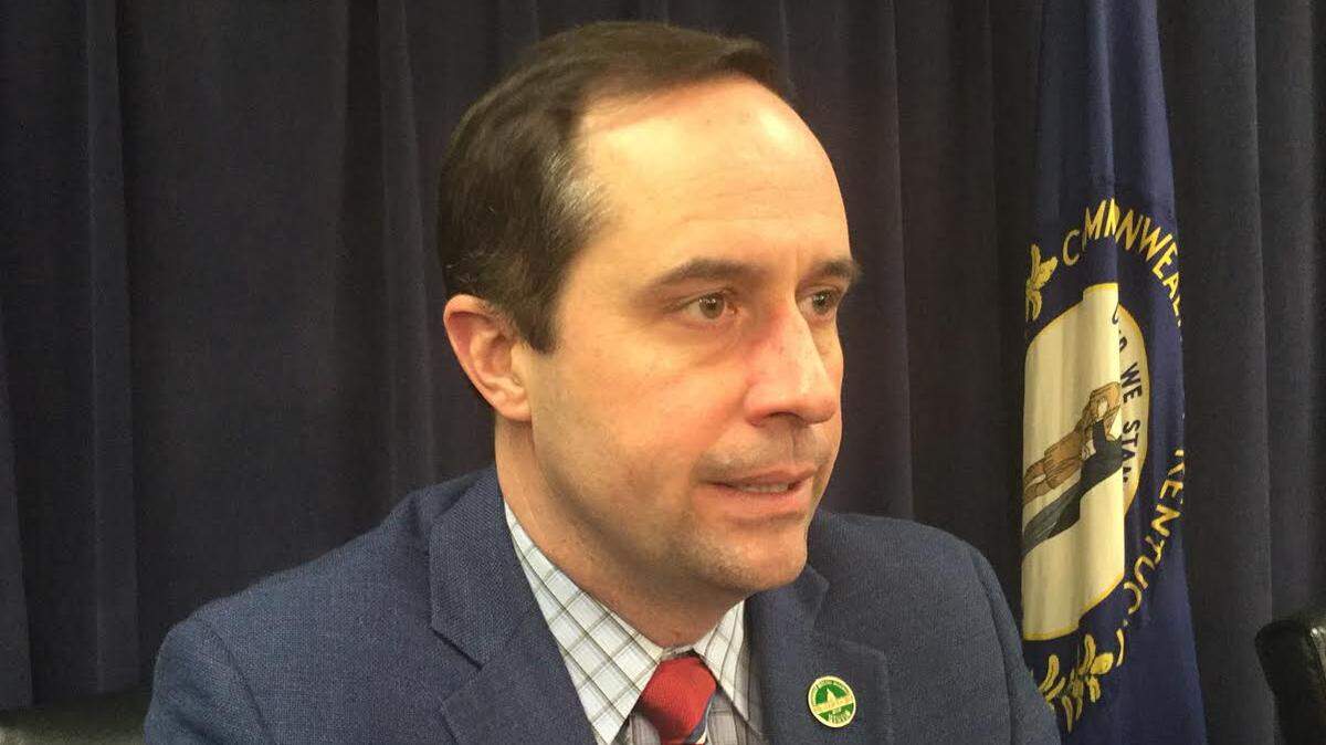 Senate budget chairman Chris McDaniel, R-Latonia, presents on Friday, March 1, 2019, the Senate’s version of a bill to address “unintended consequences” in the Kentucky legislature’s 2018 tax bill.