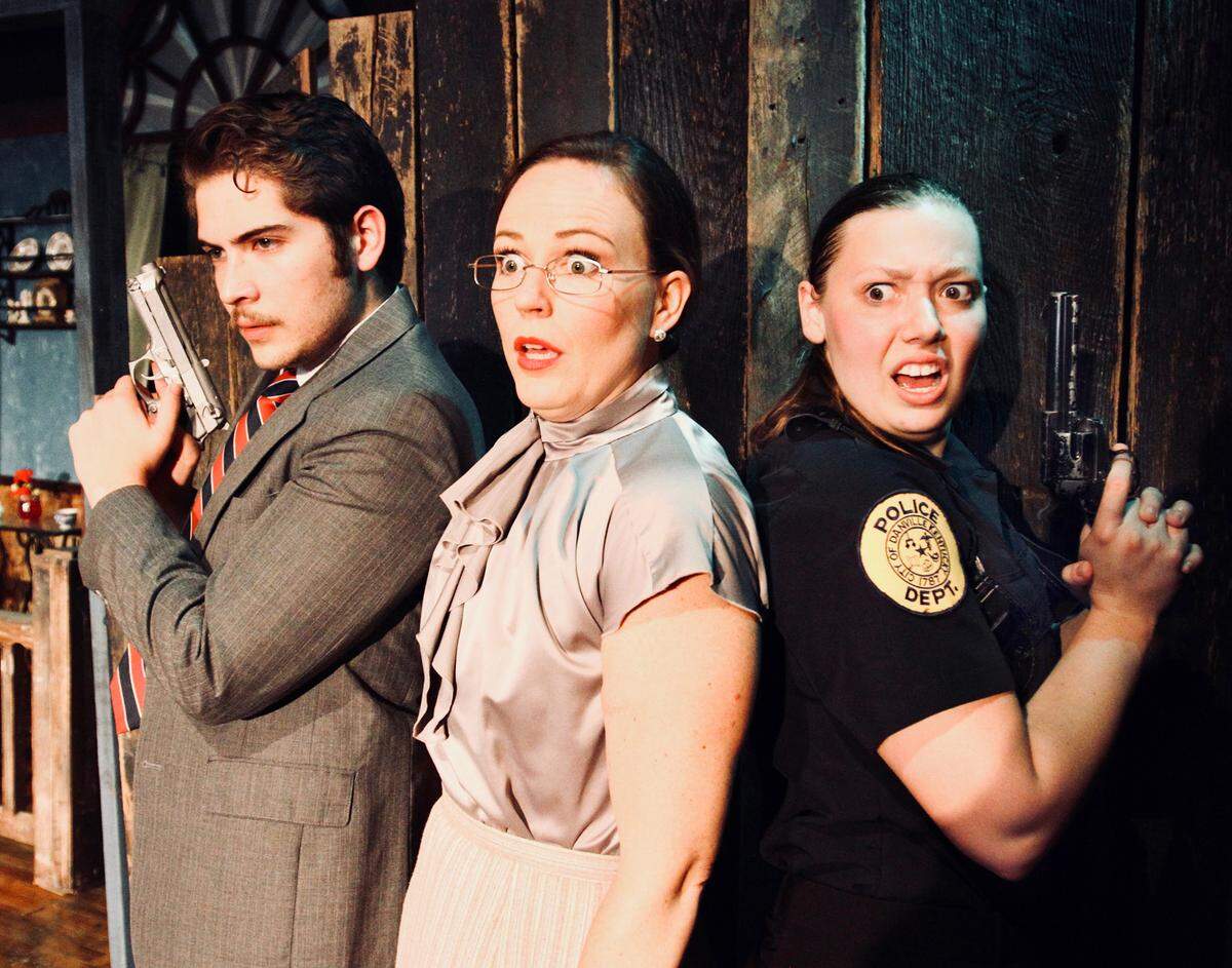 Giancarlo Herrera, left, Erika Lee Sengstack, and Andi Johnson in the Pioneer Playhouse production of ‘Unnecessary Farce.’