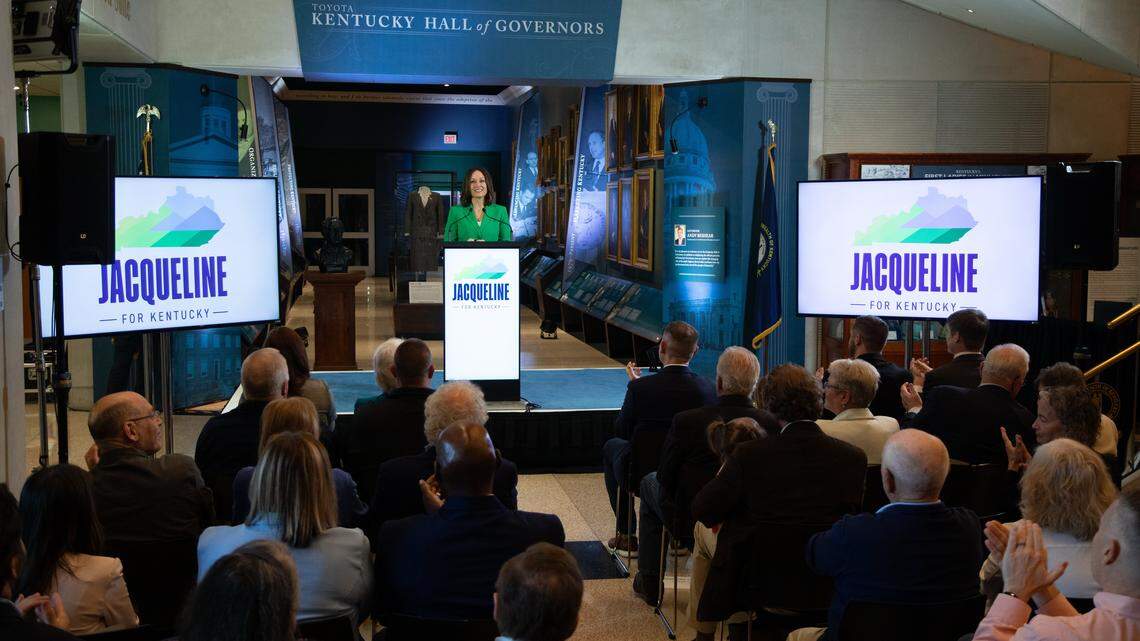 Lt. Gov. Jacqueline Coleman announced at the Kentucky History Center in Frankfort her run for Governor. April 20, 2026.