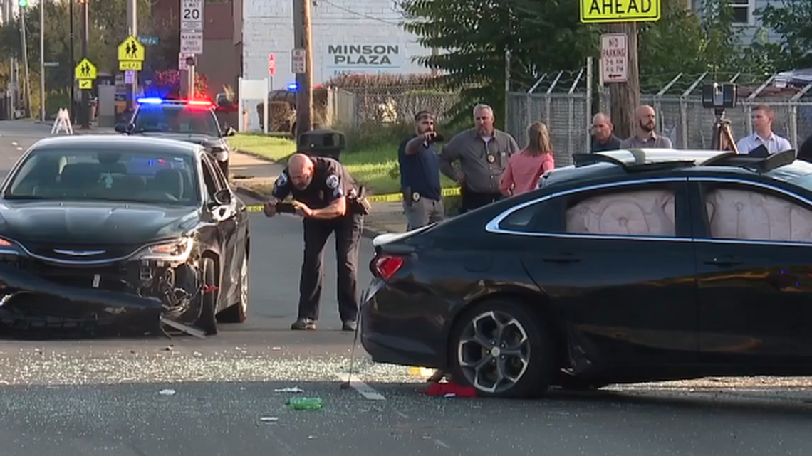 A 12-year-old was killed and a 6-year-old was injured during a funeral procession crash in Akron, Ohio, police said.